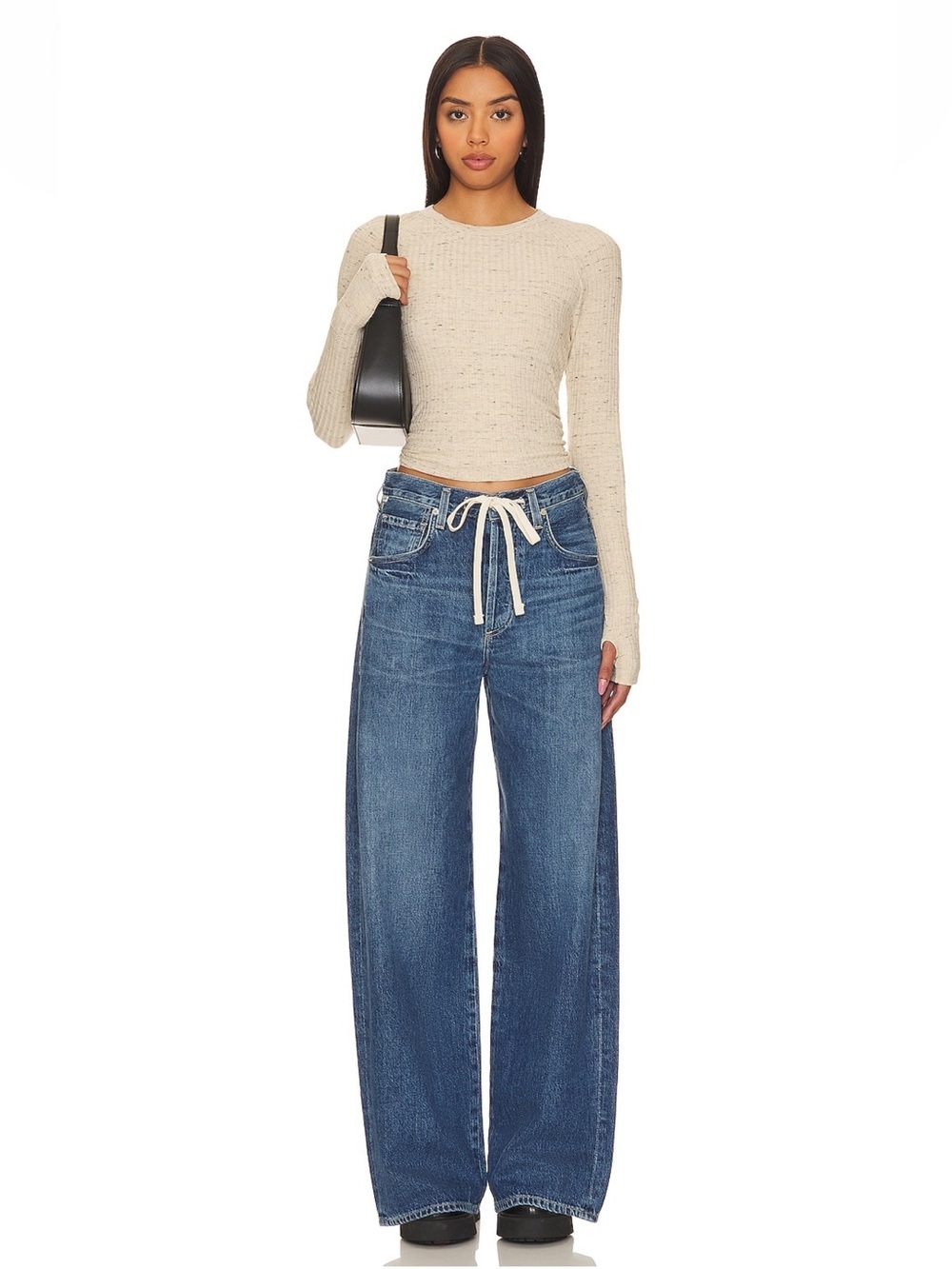Citizens of Humanity Brynn Trouser Jeans in Atlantis Size 27 Drawstring Wide Leg - Picture 2 of 15